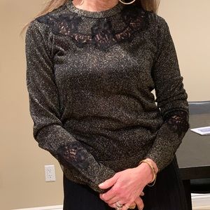 NWT Dolce&Gabbana Bl/Gold Metallic Sweater  IT 40